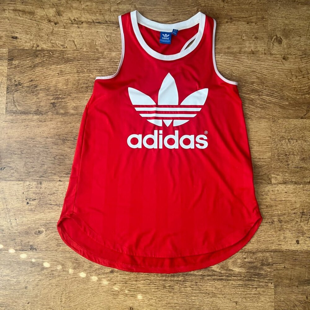 Red Adidas Jersey Tank Top